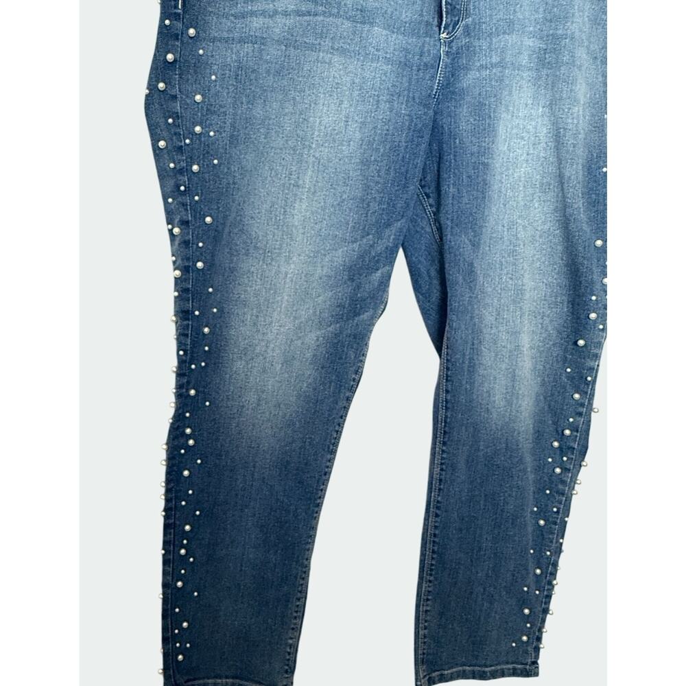 Anthology Sadie Slim Jeans Sz 24R‎ Pearl Embellished Decorative Y2K Denim